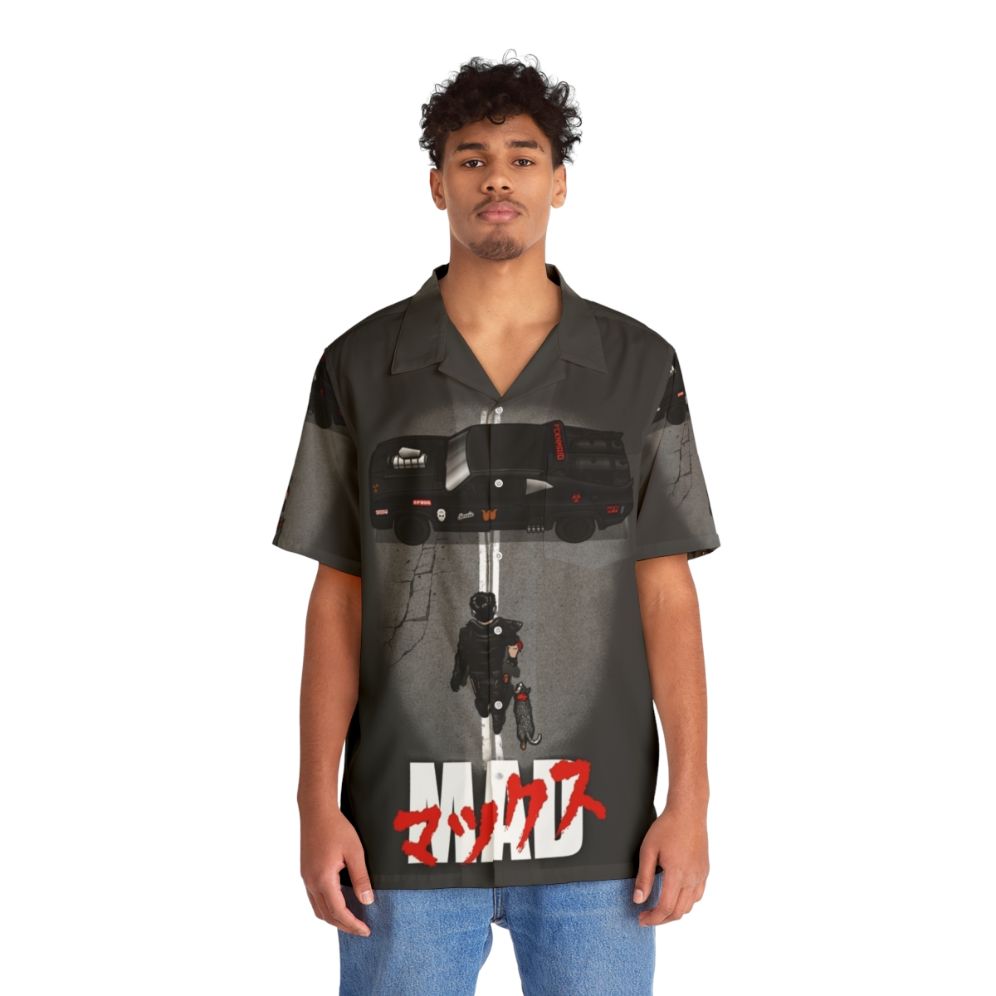 Mad Warrior Hawaiian Shirt - Unleash Your Inner Road Warrior - People Front