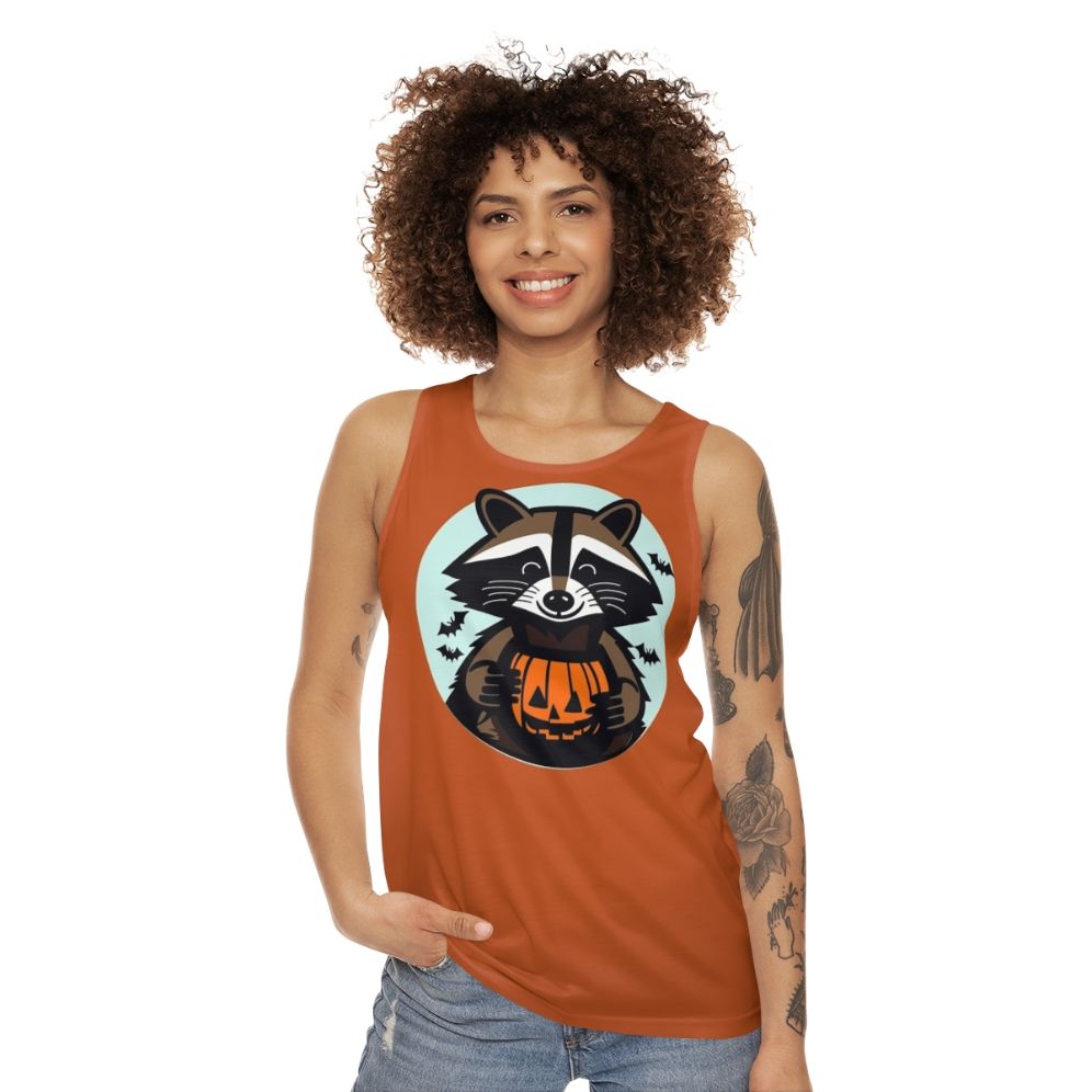 Trick Or Trash Raccoon Unisex Halloween Tank Top - women