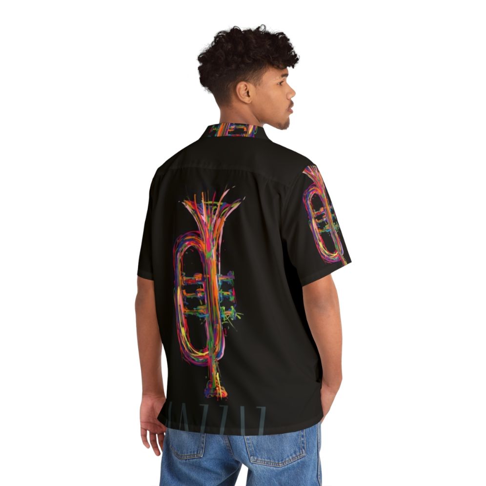 Jazziz Trumpet Hawaiian Shirt with vibrant trumpet design - People Back