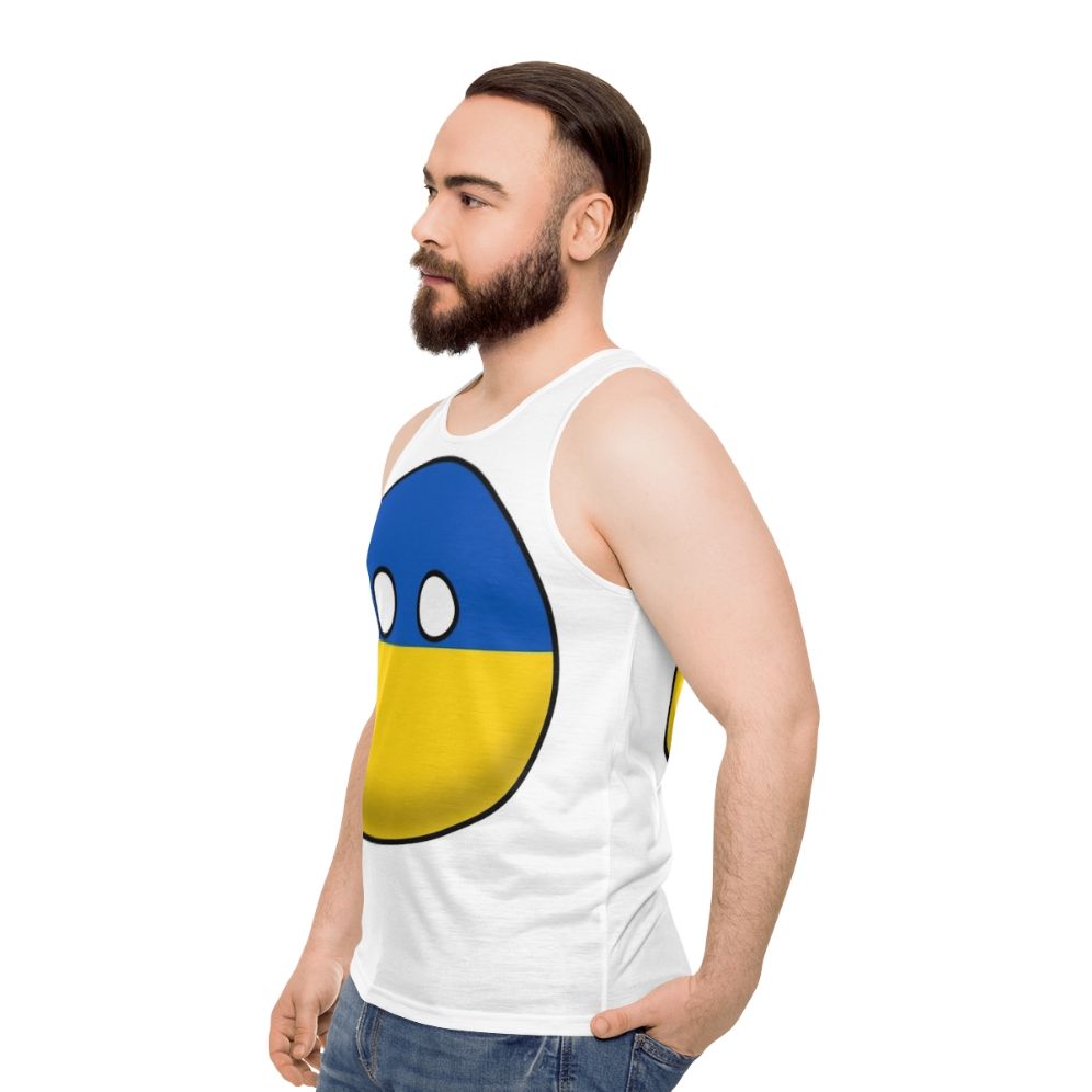 Ukraine Countryball Unisex Tank Top - men side