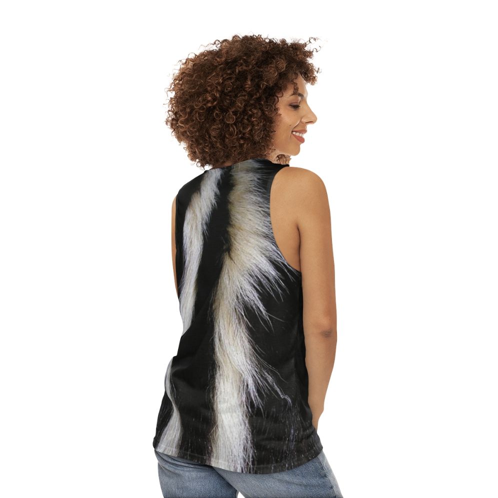 Skunk stripes unisex tank top - women back