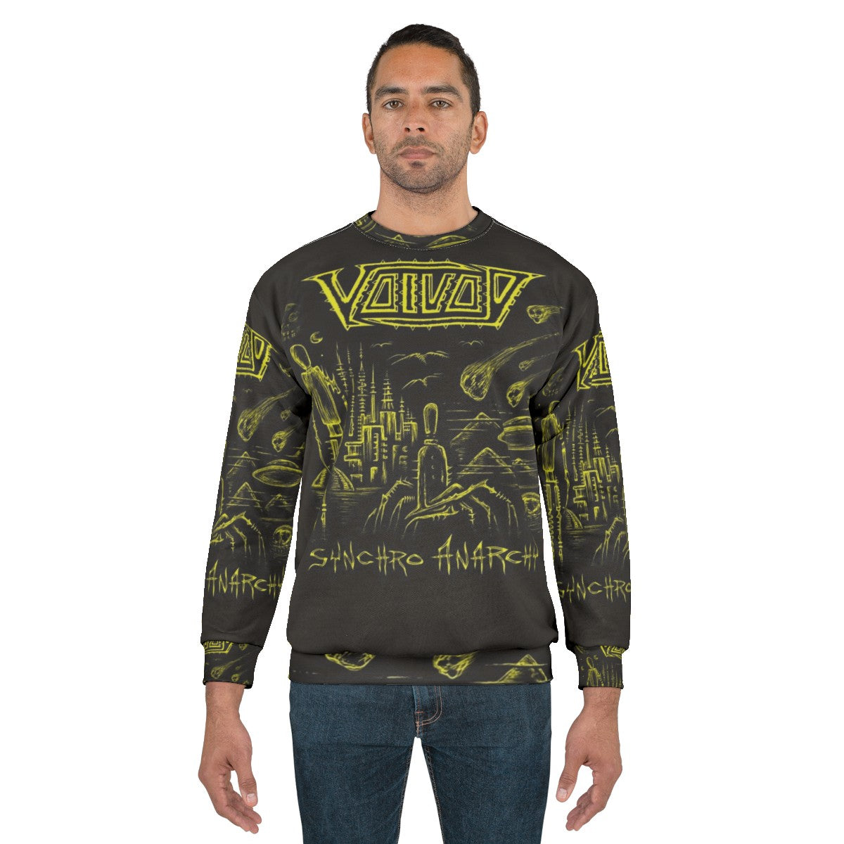 Synchro Anarchy Sweatshirt featuring Voivod music album and band - men