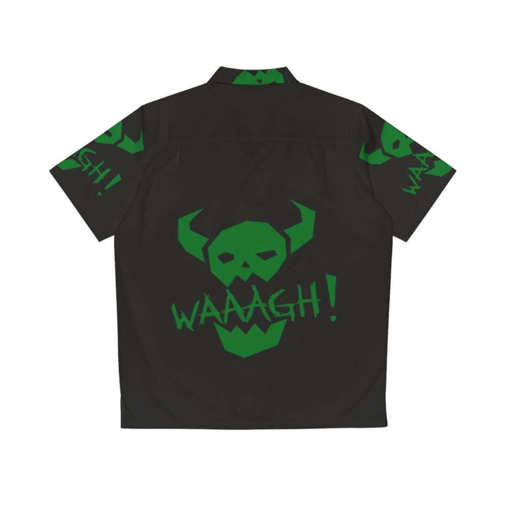 Ork Waaagh Hawaiian Shirt with Warhammer Fantasy Inspired Design - Back