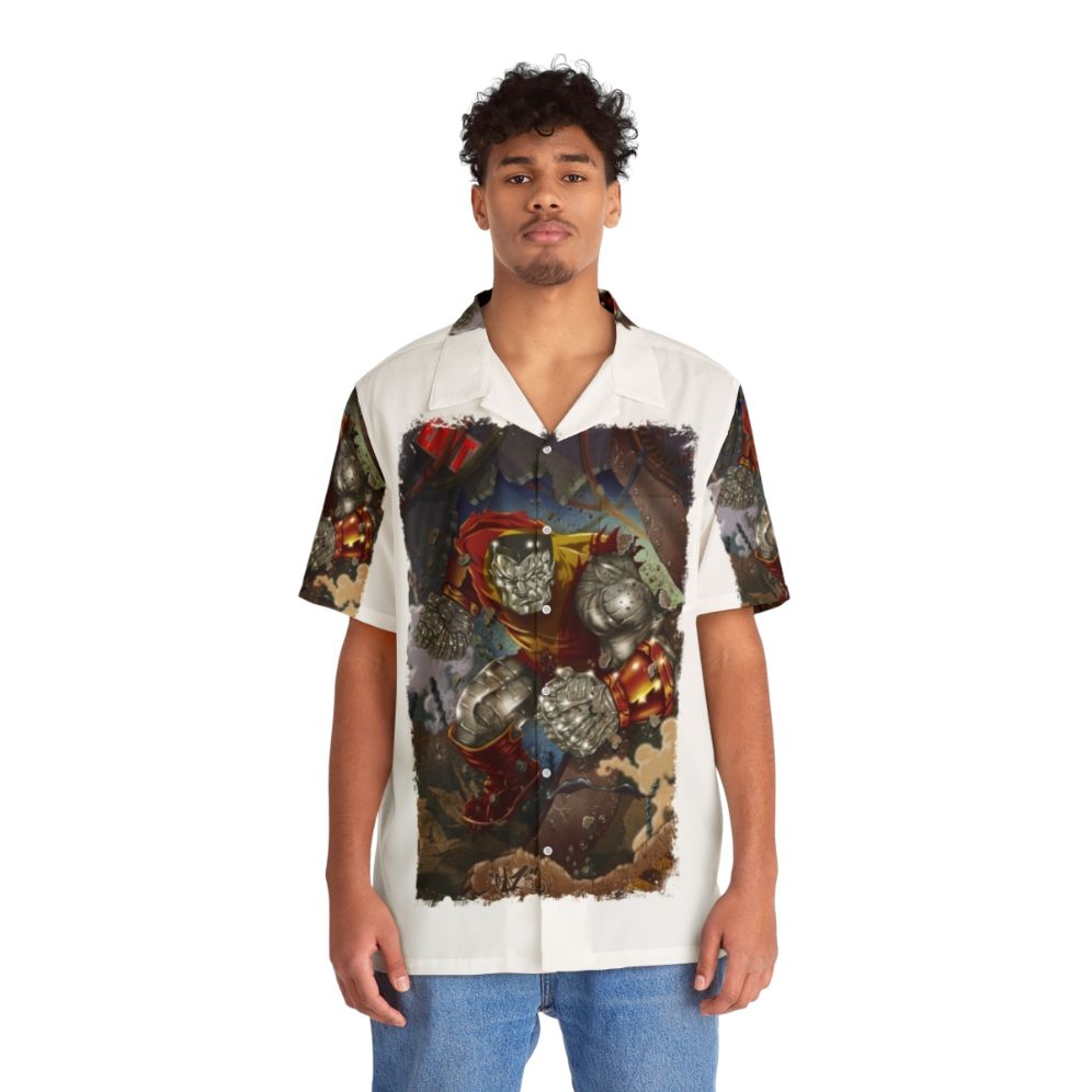 Colossus Hawaiian Shirt with Superhero Comic Book Design - People Front