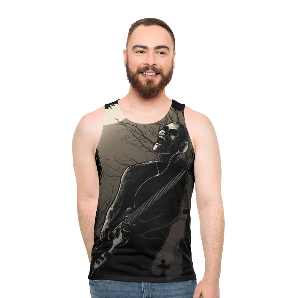 Midnight Rock Unisex Guitar Skull Tank Top - men