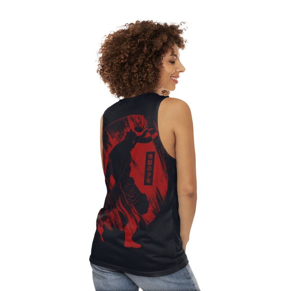 Hellboy inspired unisex tank top - women back