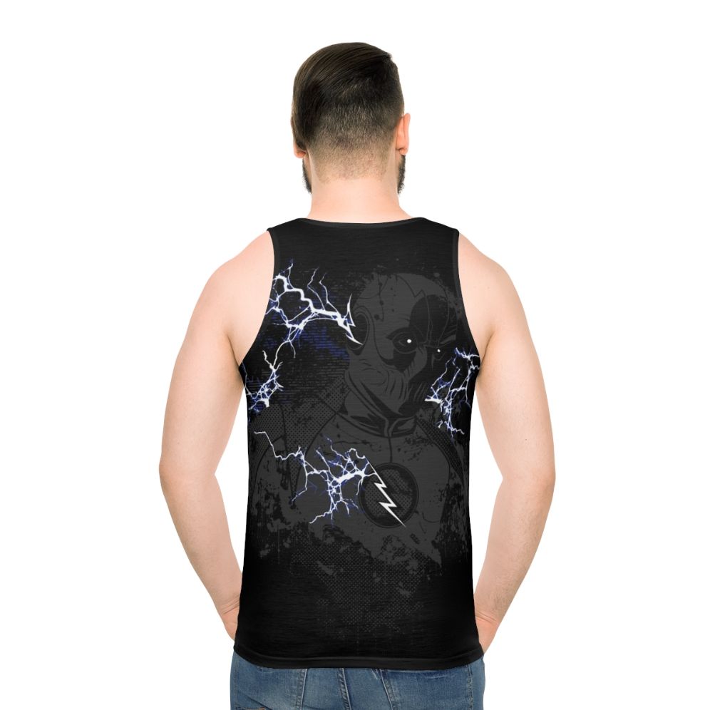 Unisex superhero tank top with DC speedster design - men back