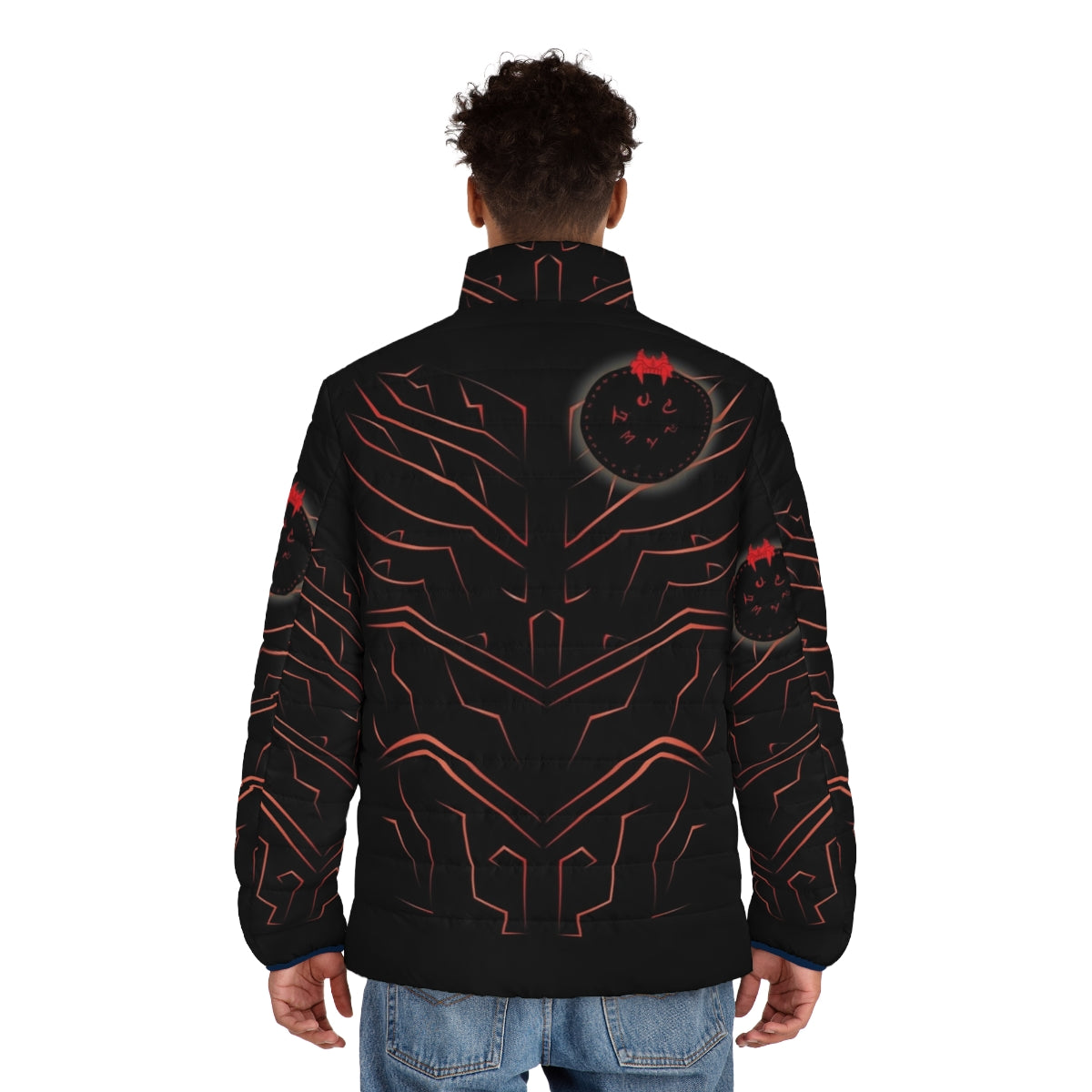 Trollhunters Jim Lake Jr. Red Puffer Jacket - men back