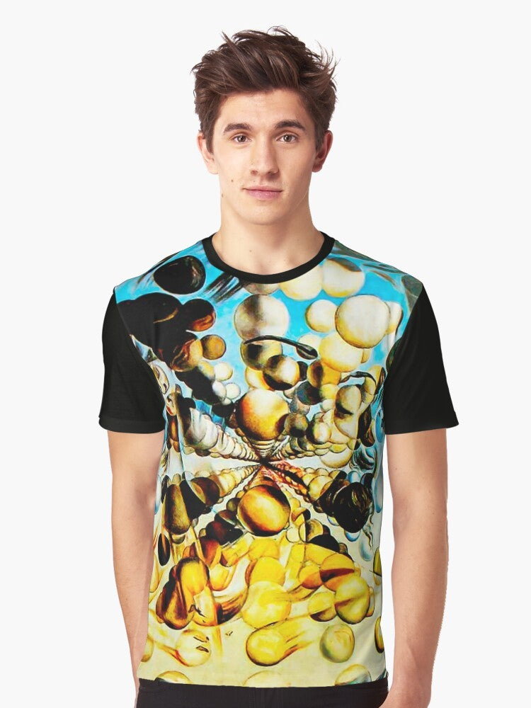 A graphic t-shirt featuring Salvador Dali's surrealist painting "Galatea of the Spheres" - Men