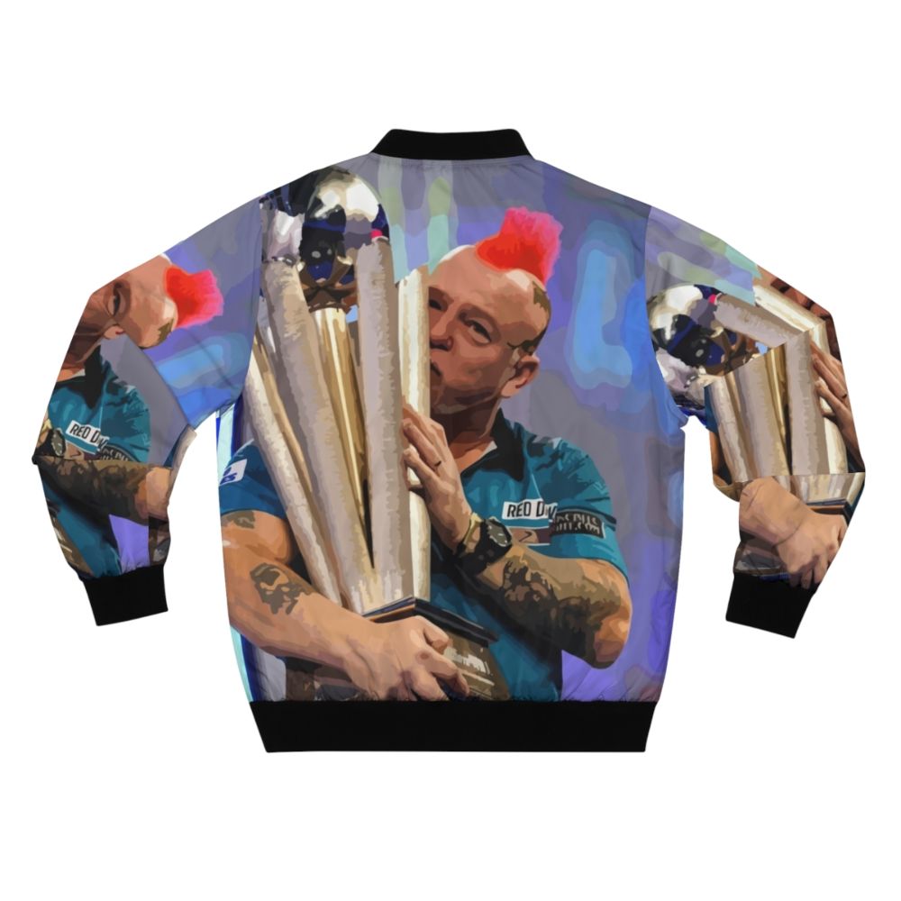 Peter Wright Darts Champion Wearing Bomber Jacket - Back