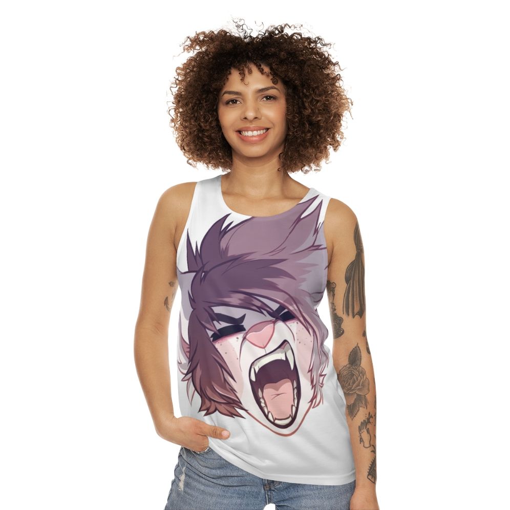 Unisex animal print tank top - women