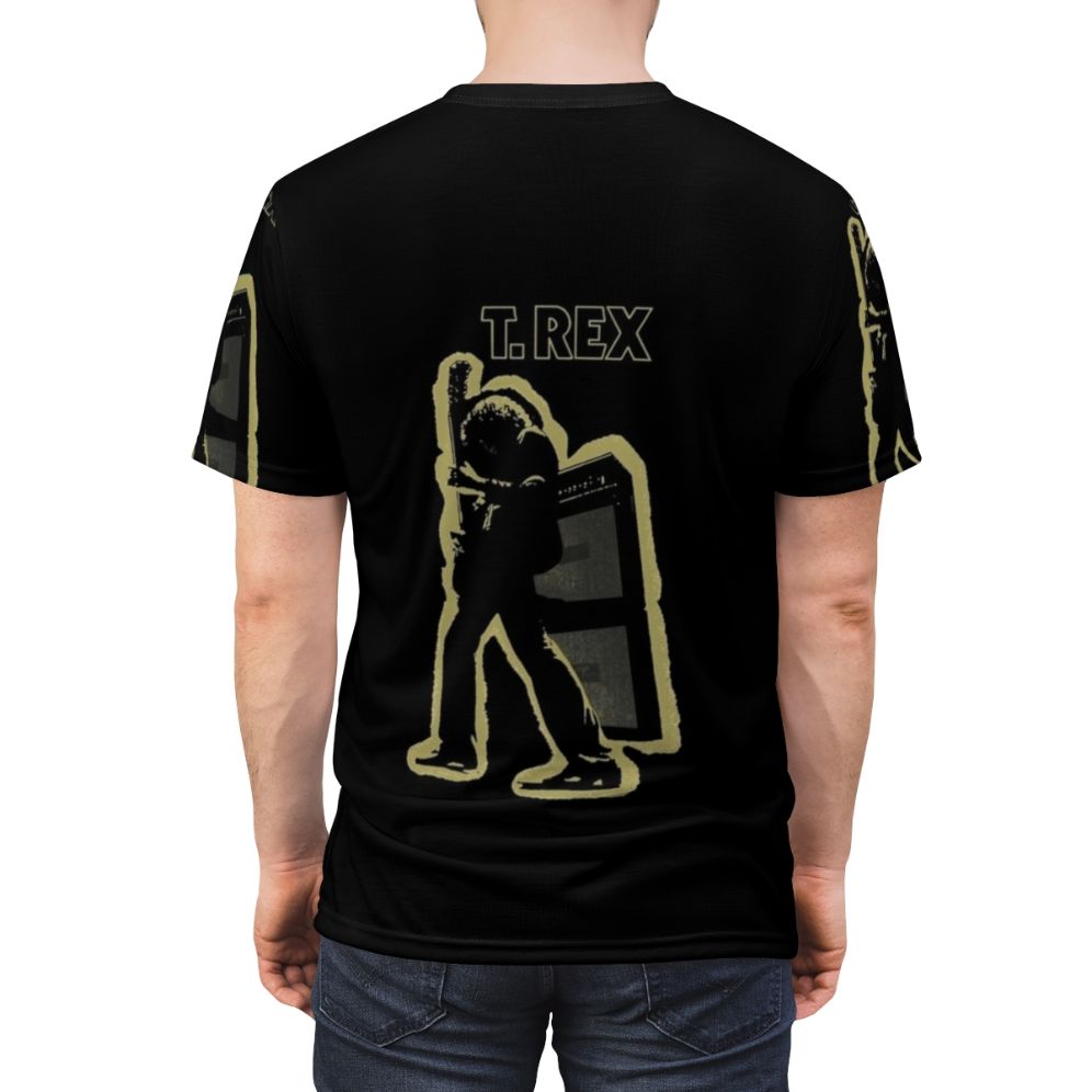 Retro Electric Warrior T-Shirt featuring a vintage-inspired graphic design with T. Rex and glam rock influences - men back