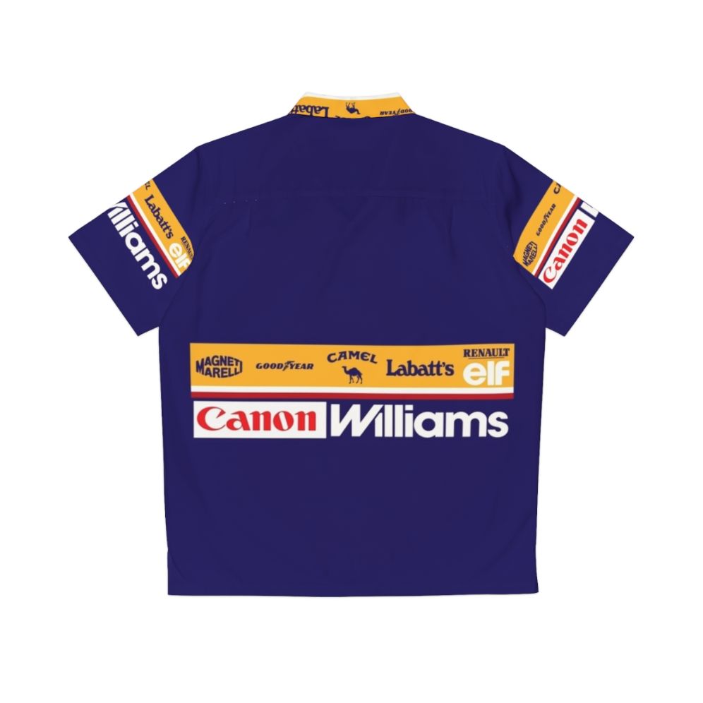 Retro Williams FW14 1991-1992 Sponsor Block Hawaiian Shirt - Back