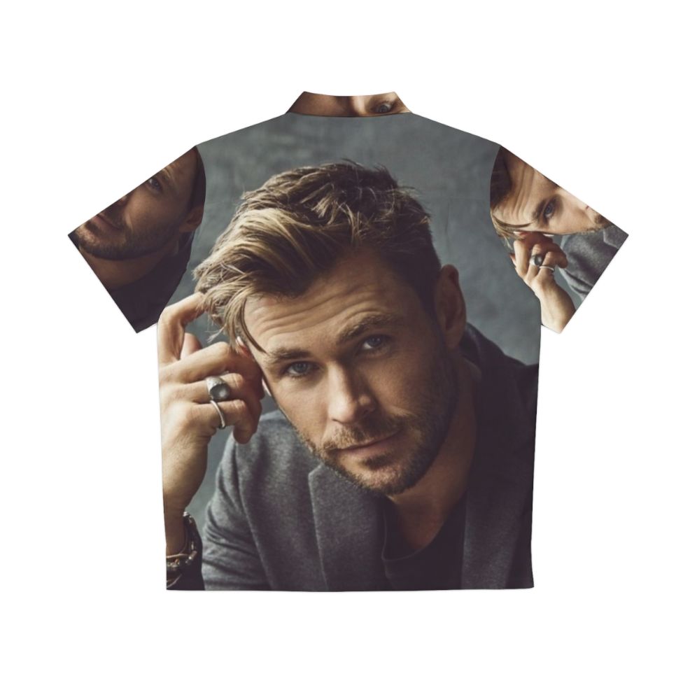 Chris Hemsworth wearing a tropical print Hawaiian shirt - Back