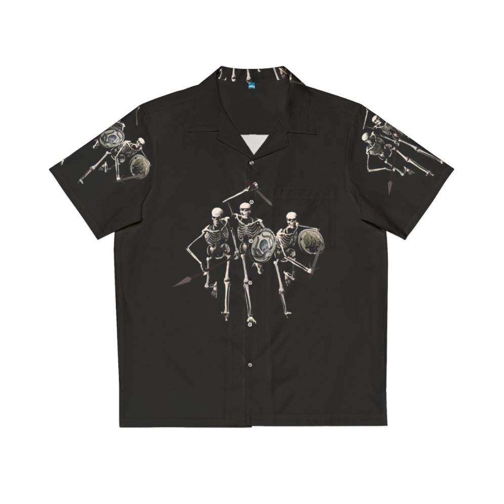 Skeleton Hawaiian Shirt with Ancient Greek Mythological Motifs