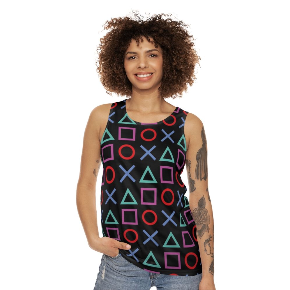 Gamer-Inspired Black Unisex Tank Top - women