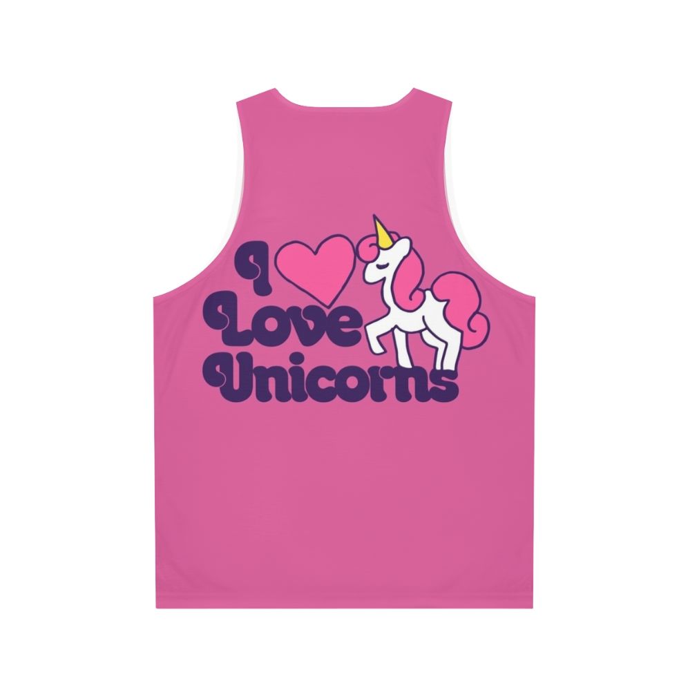 Retro unisex tank top with unicorn design - Back