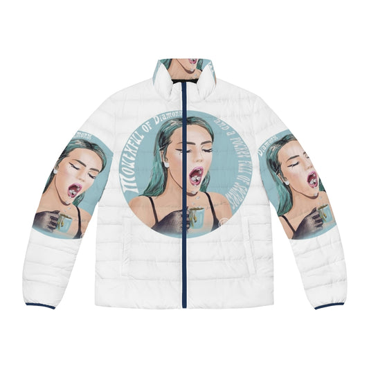 Phantogram "Mouthful of Diamonds" Puffer Jacket - Music-Inspired Artsy Streetwear