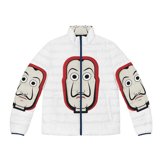 La Casa De Papel Money Heist Puffer Jacket with Salvador Dali Mask Design