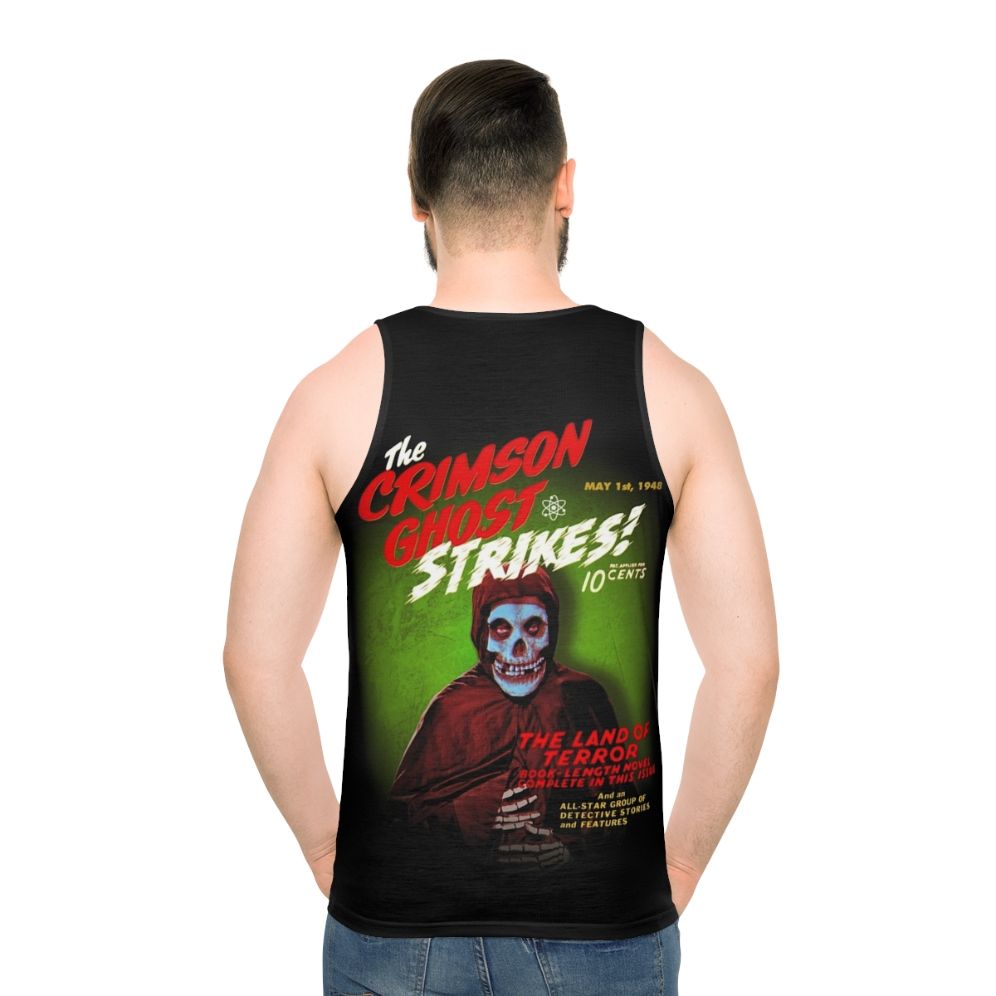 Crimson Ghost Horror Movie Vintage Graphic Unisex Tank Top - men back