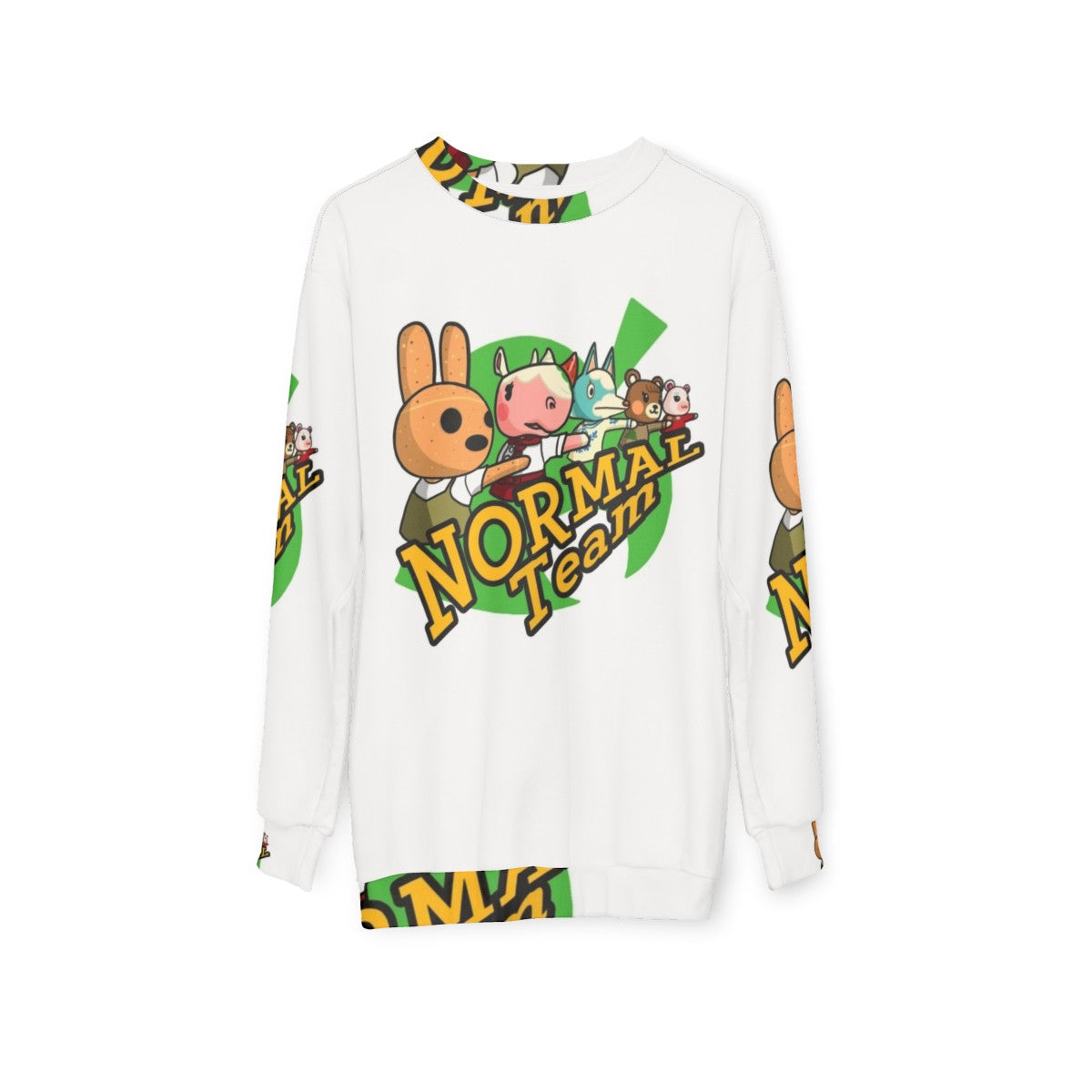 Animal Crossing Themed Sweatshirt with Cute Nintendo Villagers - hanging