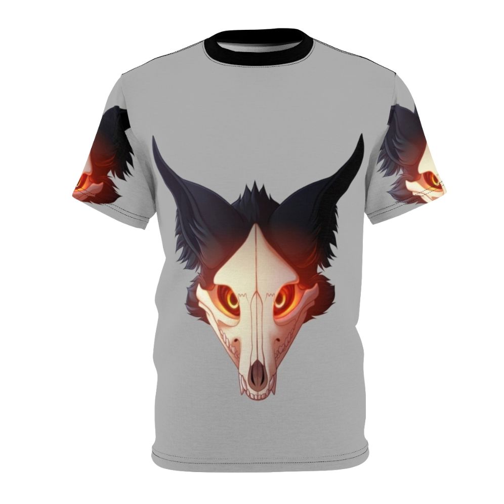 Spooky furry cadaver t-shirt with gothic, punk, and horror-inspired designs