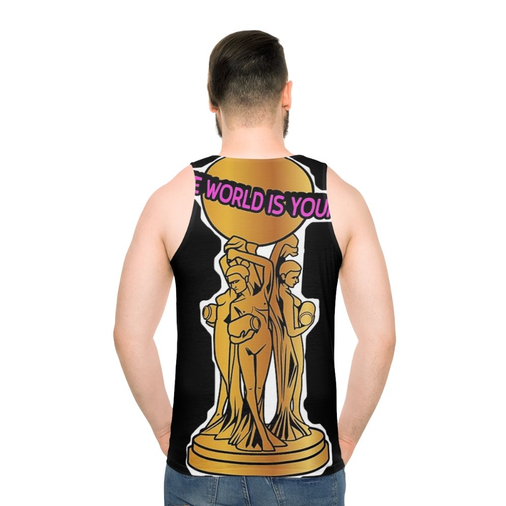 Vintage Scarface Hip Hop Unisex Tank Top - men back