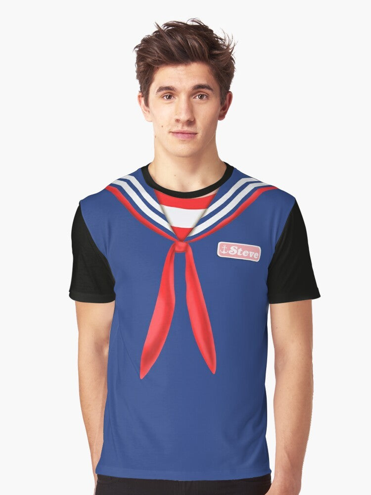 Scoops Ahoy Steve Harrington Graphic T-Shirt from Stranger Things - Men