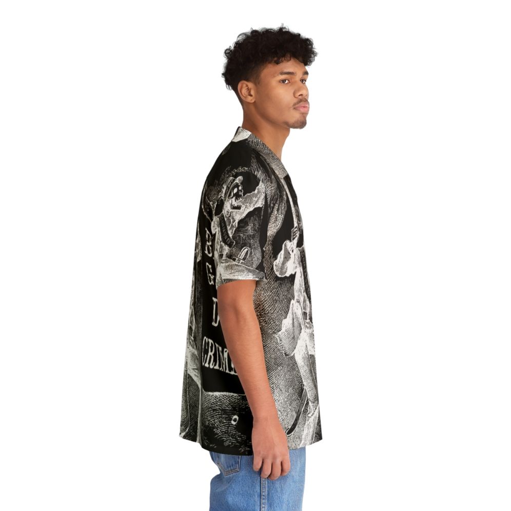 Black skeleton Hawaiian shirt with queer pride and anarchy design - People Pight