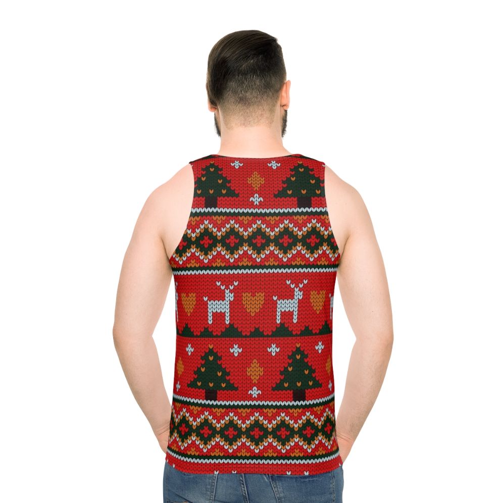 Cozy Christmas knit tank top - men back