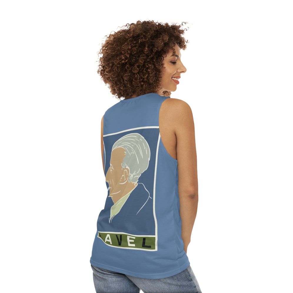 Maurice Ravel Unisex Tank Top with Vintage Classical Music Design - women back