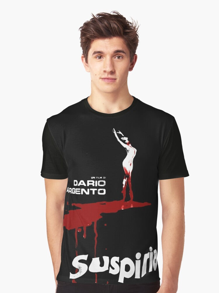 Suspiria Blood Graphic T-Shirt featuring a blood pool design inspired by the classic Italian horror film - Men