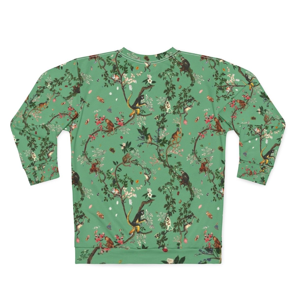 Monkey World Green Floral Sweatshirt - Back