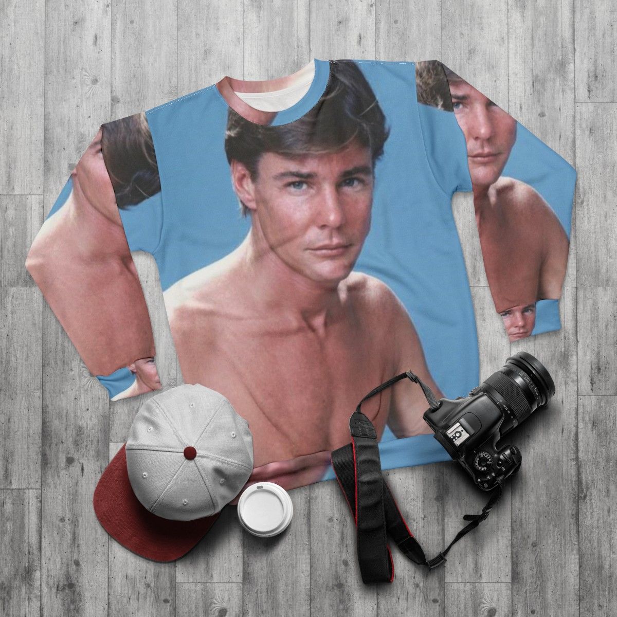 Jan Michael Vincent Vintage Actor Celebrity Sweatshirt - flat lay