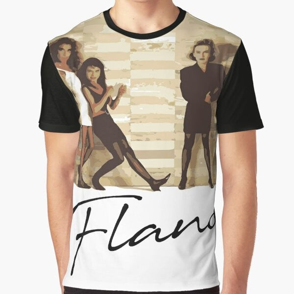 Retro Flans Graphic T-Shirt with 90s Music Band Design