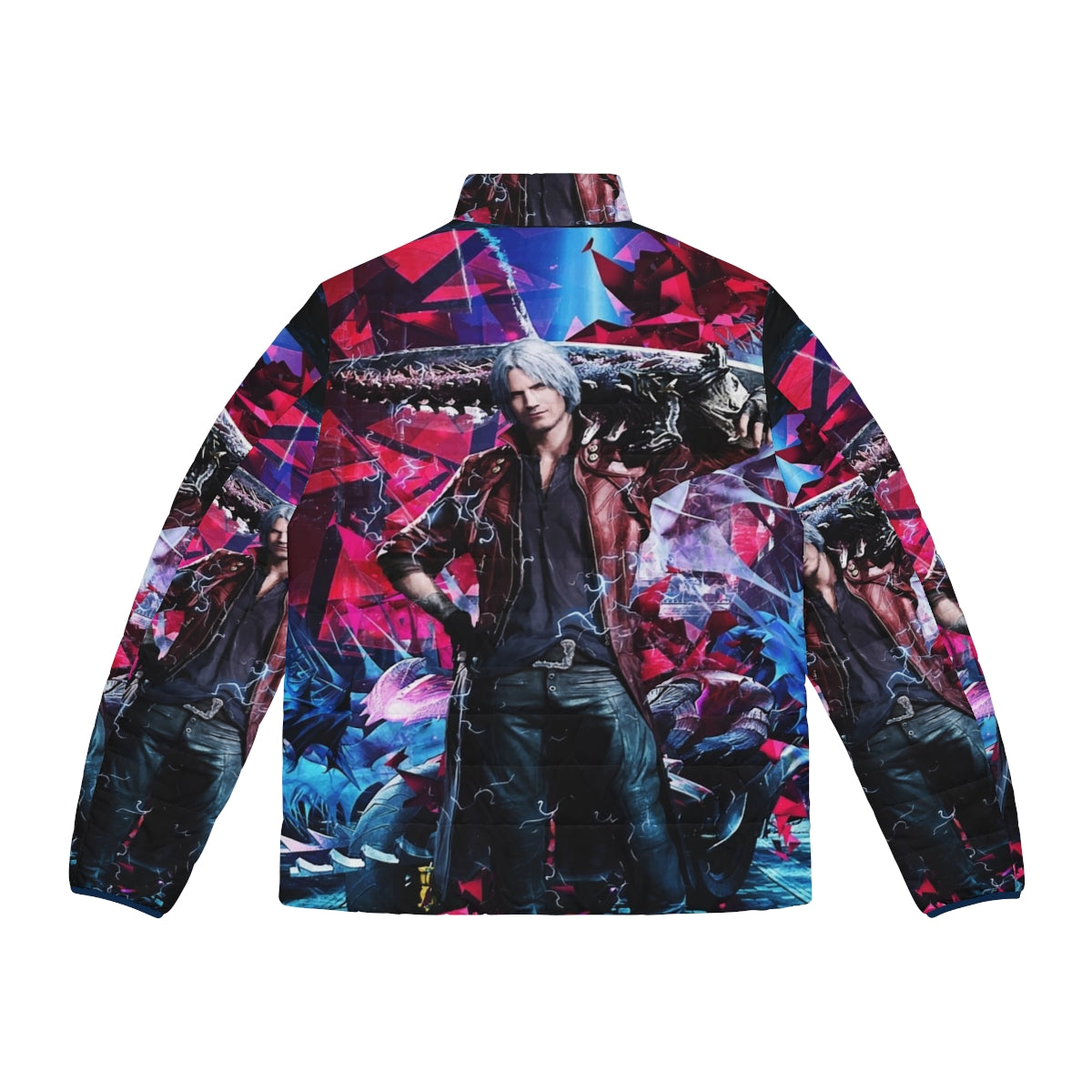 Vibrant abstract Devil May Cry V Dante Ultimate Puffer Jacket - Back