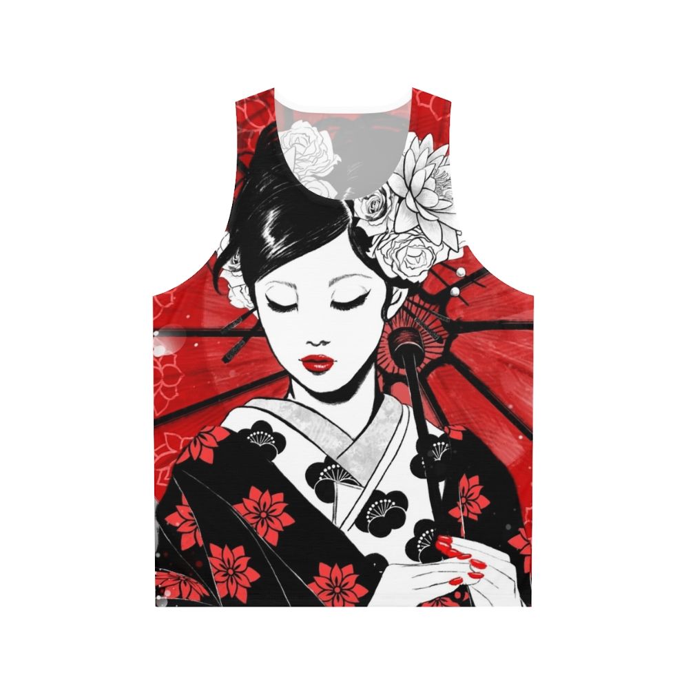 Geisha Japan Collection Unisex Tank Top - Modern Asian Pop Art Design