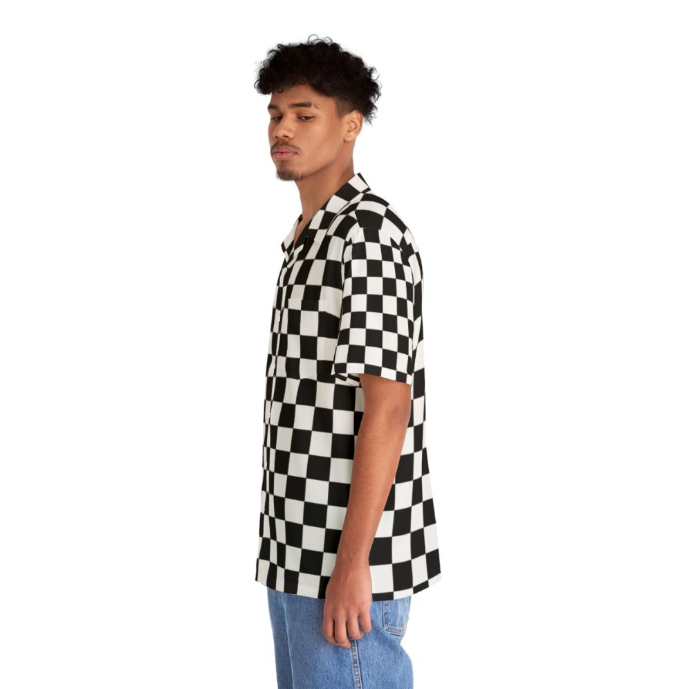 Checkerboard Hawaiian Shirt with Ska and Mod Influences - People Left