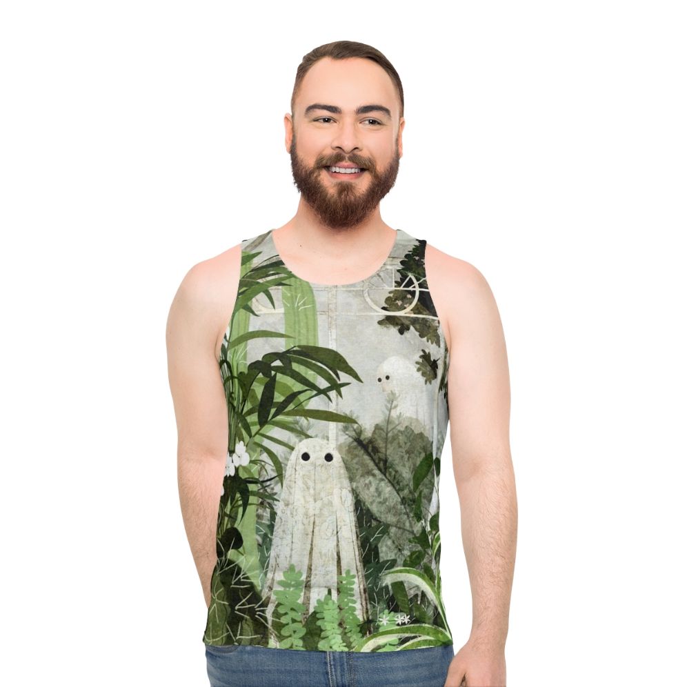 Haunted greenhouse unisex tank top - men