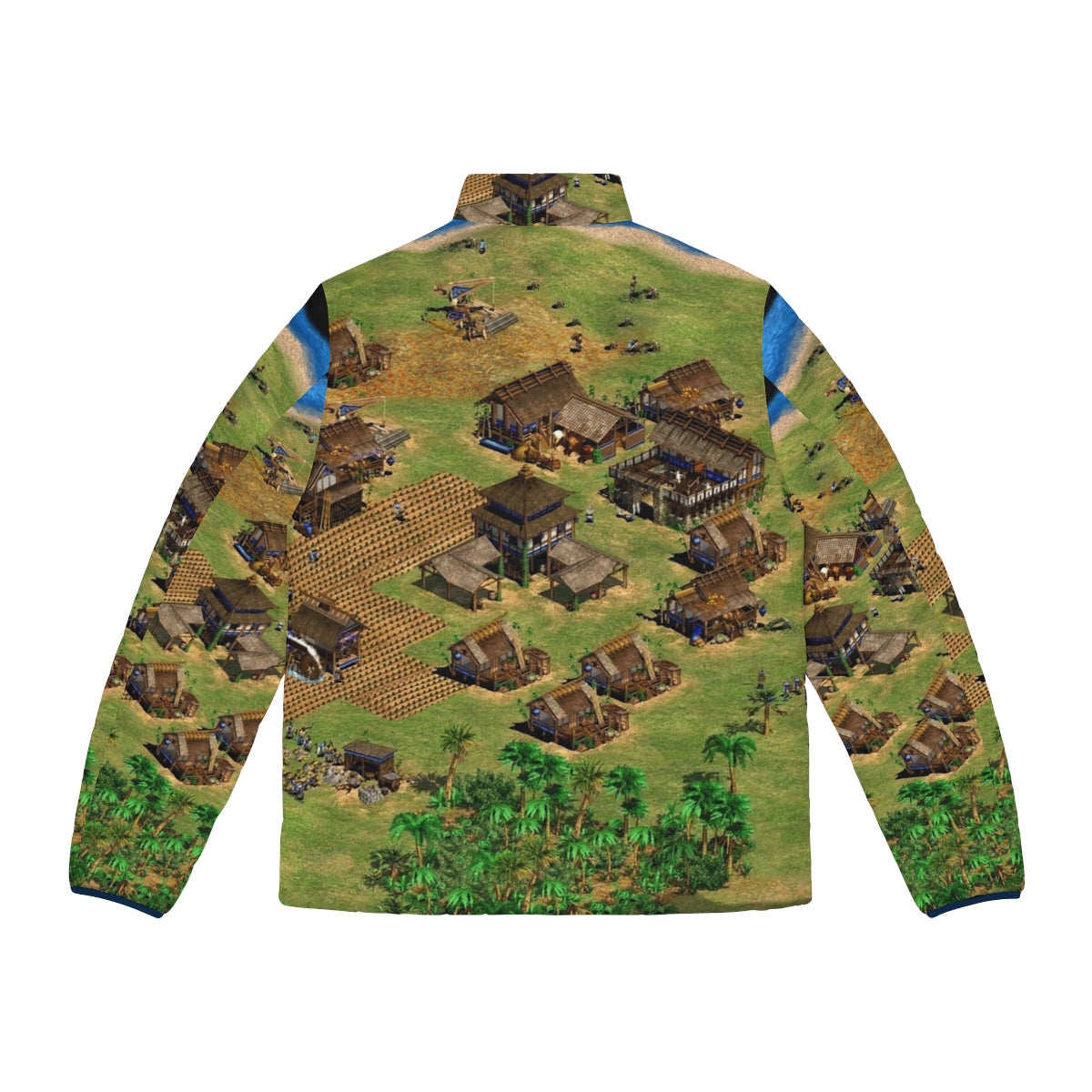 Age Of Empires Art Puffer Jacket for Nostalgic Gamers - Back