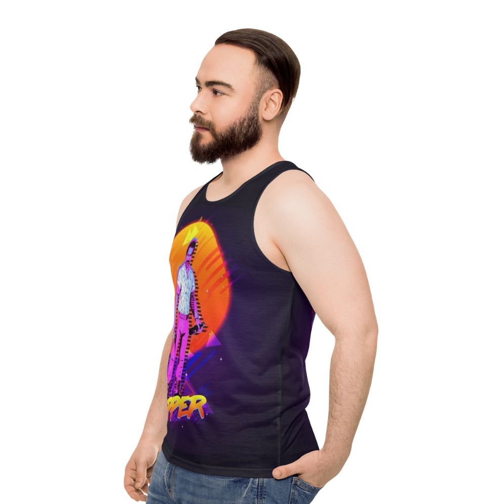 Hopper Inspired Stranger Things 80s Unisex Tank Top - men side