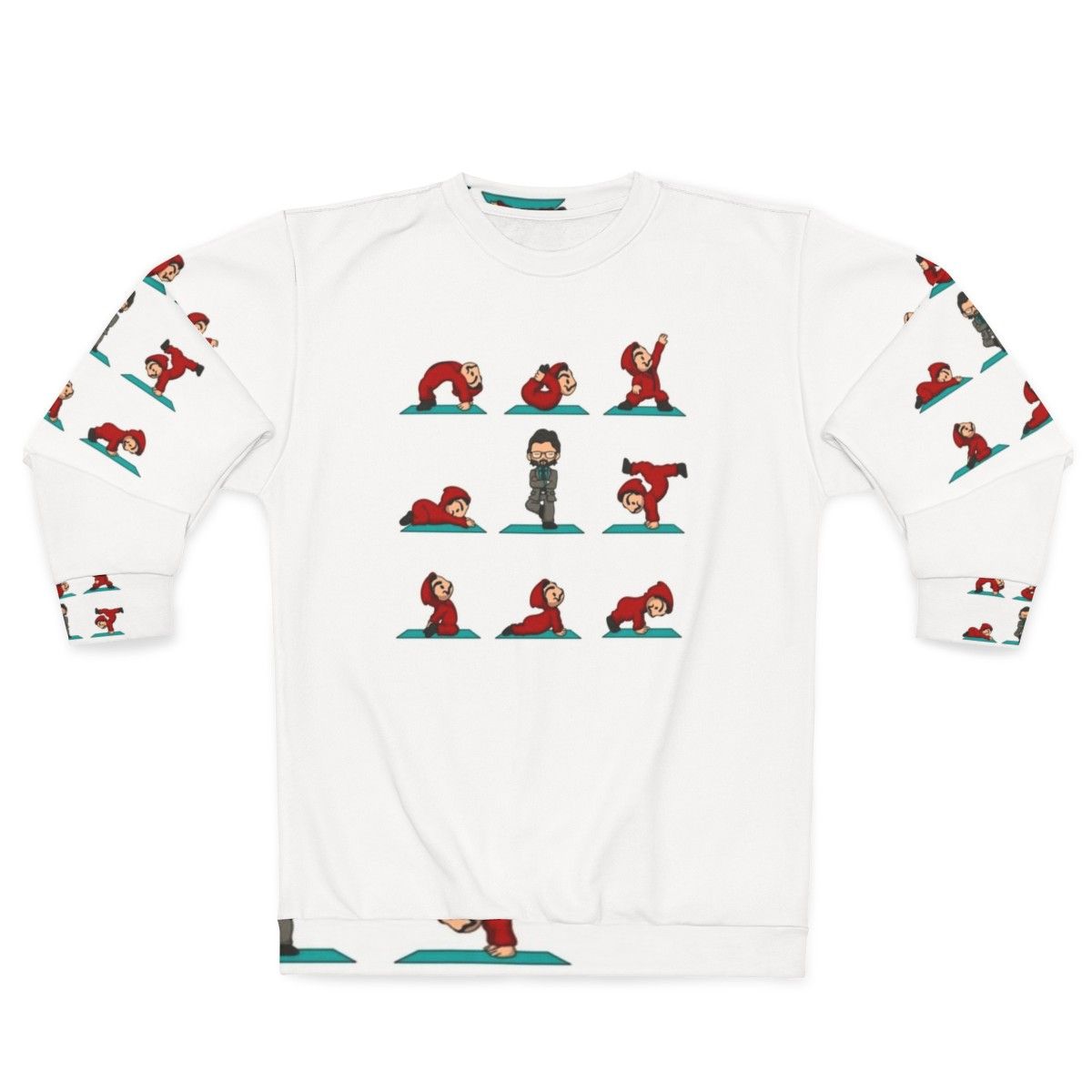 Money Heist Yoga Sweatshirt featuring characters from the Netflix series