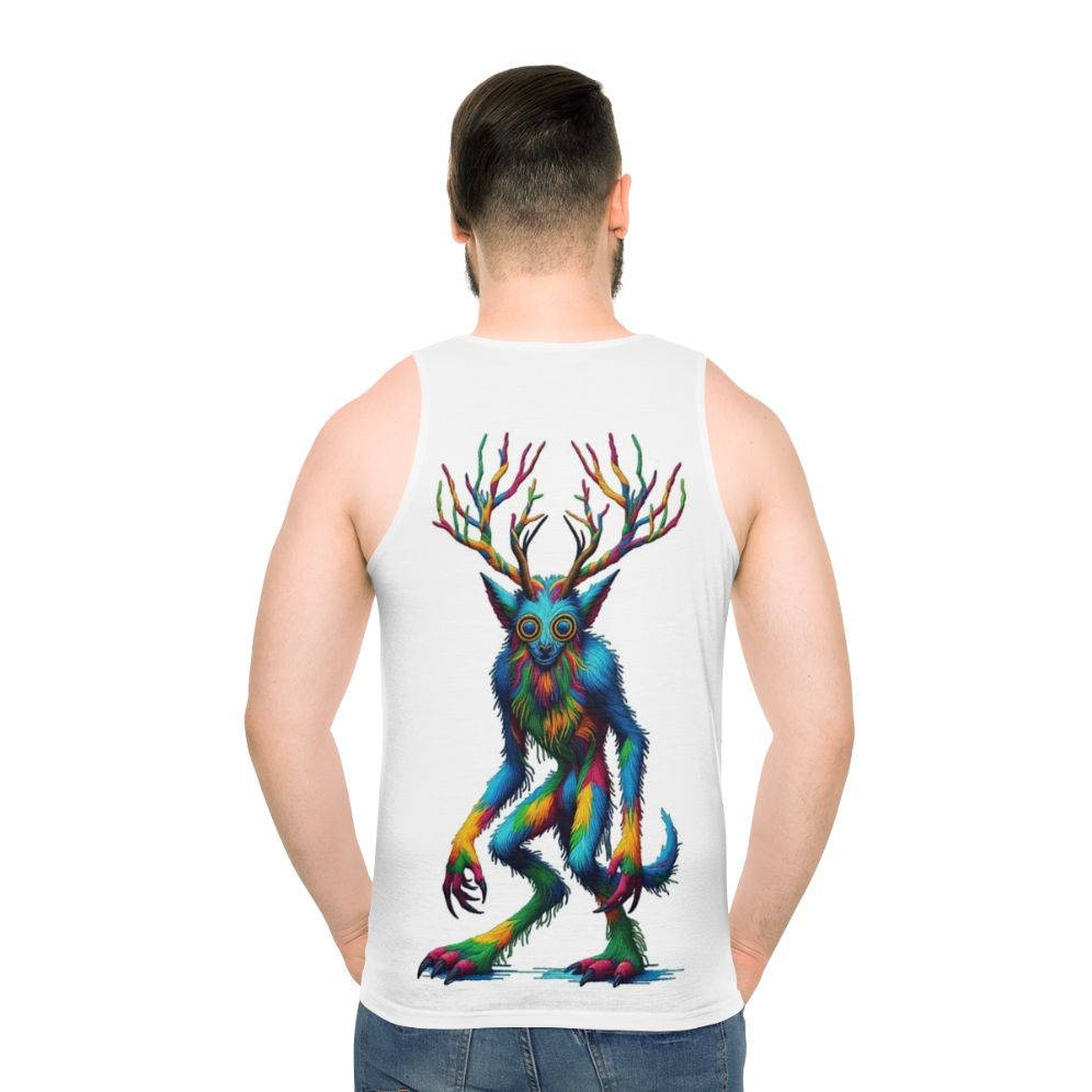 Embroidered Wendigo Unisex Tank Top - men back