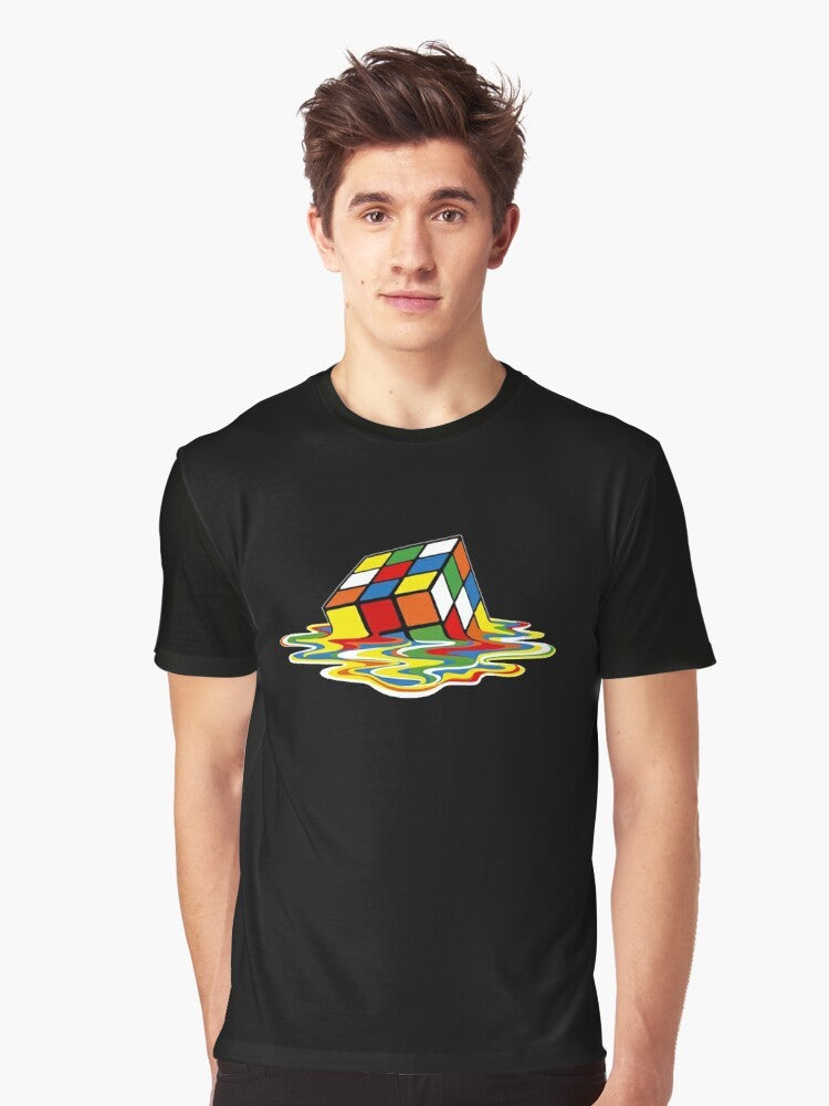 Melting cube Sheldon from The Big Bang Theory graphic t-shirt design - Men