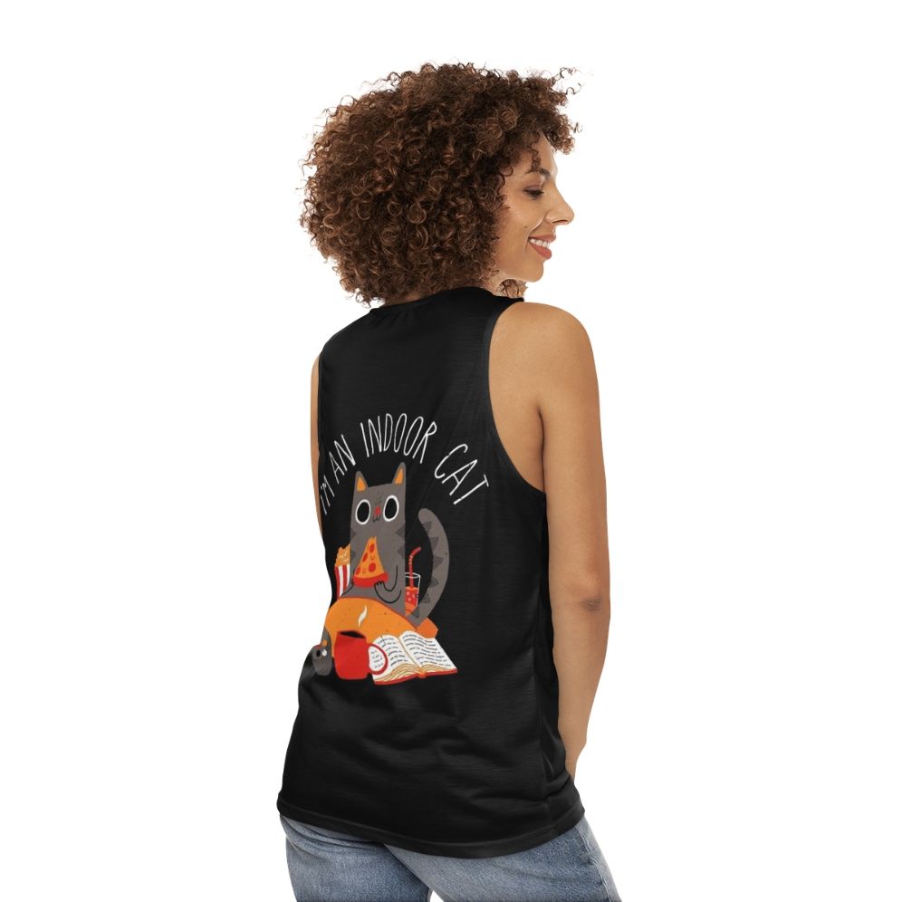 Indoor Cat Unisex Tank Top - women back