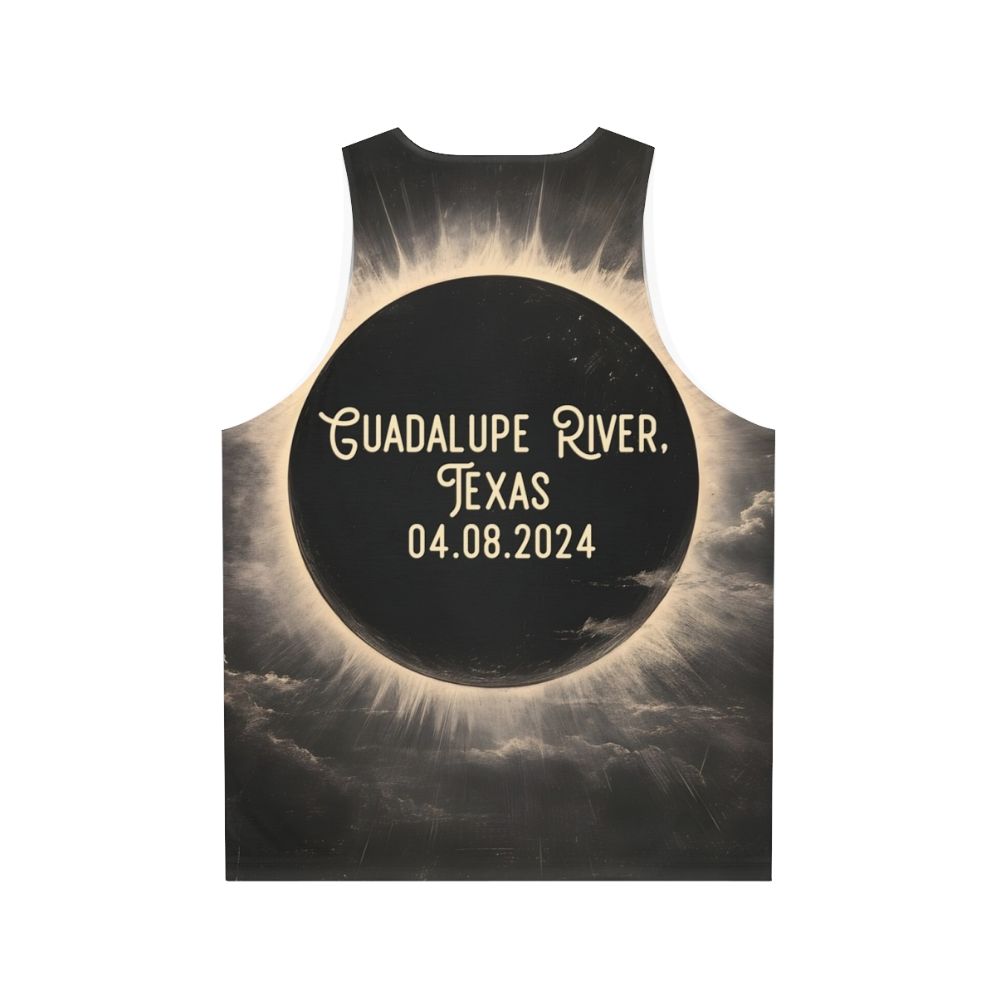 Guadalupe River Texas Total Eclipse Unisex Tank Top - Back