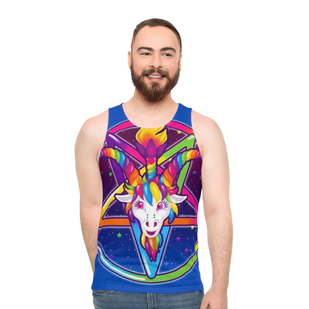 1997 Rainbow Neon Baphomet Unisex Tank Top - men