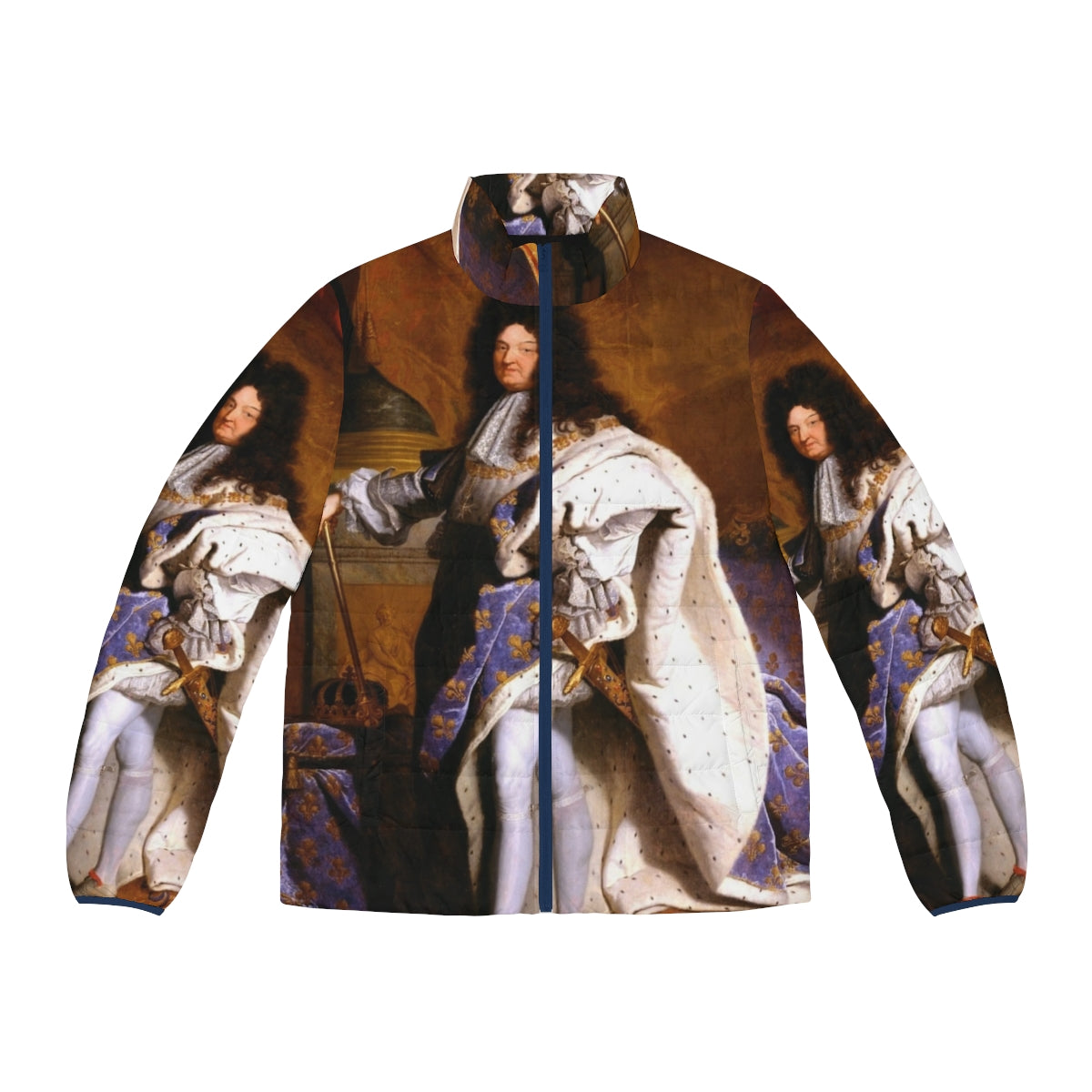 Puffer jacket inspired by Hyacinth Rigaud's painting of King Louis XIV