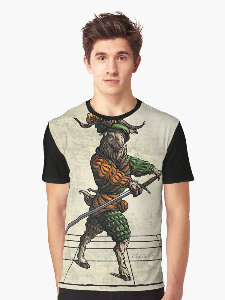 Marozzo - Goat Graphic T-Shirt for Historical European Martial Arts (HEMA) Enthusiasts - Men