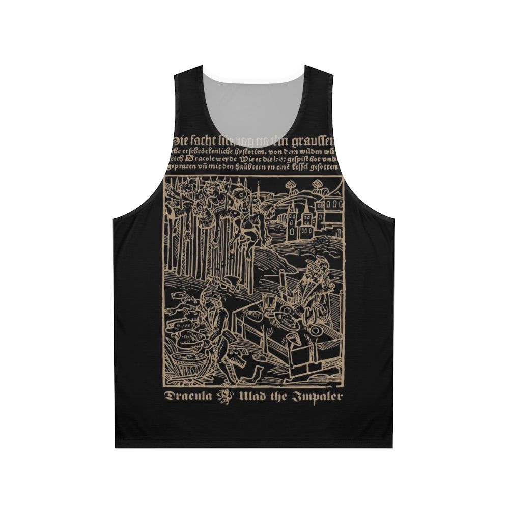 Dracula Unisex Tank Top featuring gothic and medieval design